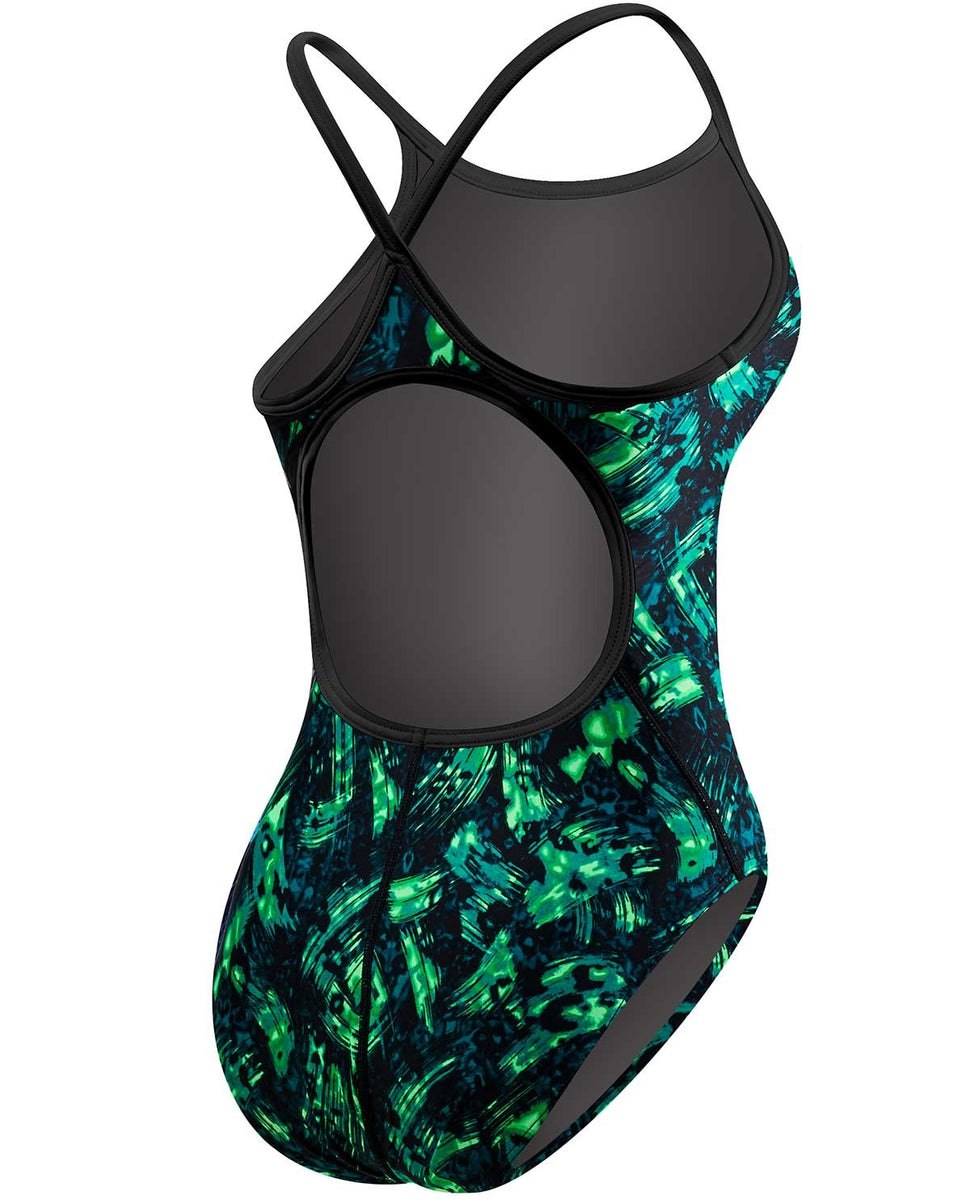 TYR Womens Emulsion Cutoutfit Swimsuit Blue/Green The Endurance Store