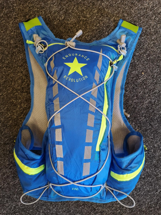 Endurance Revolution Elite Trail Vest / with Soft Flasks. 15 Ltrs