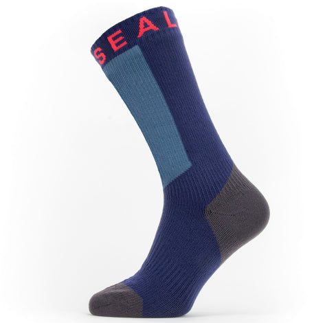 SEALSKINZ Blue Waterproof Warm Weather Mid Length Sock with Hydrostop